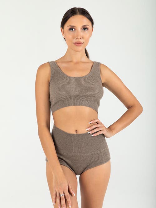 Gobi Mongolian Cashmere Organic Color Cashmere Knickers In Taupe