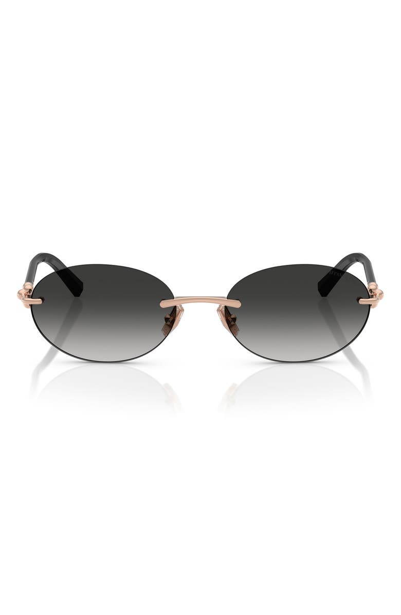 Tiffany & Co. 56mm Gradient Oval Sunglasses, Main, color, Rose Gold/ Grey Gradient