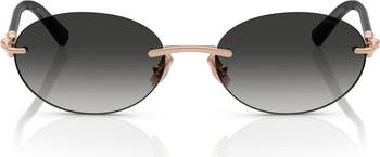 56mm Gradient Oval Sunglasses