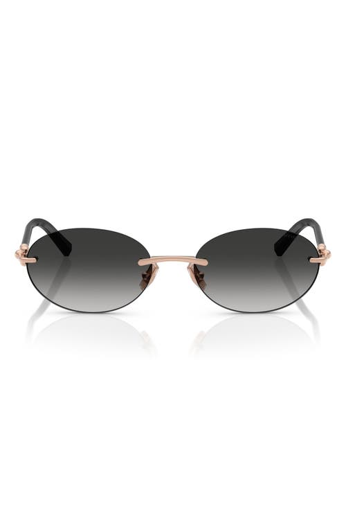 Tiffany & Co . 56mm Gradient Oval Sunglasses In Gold