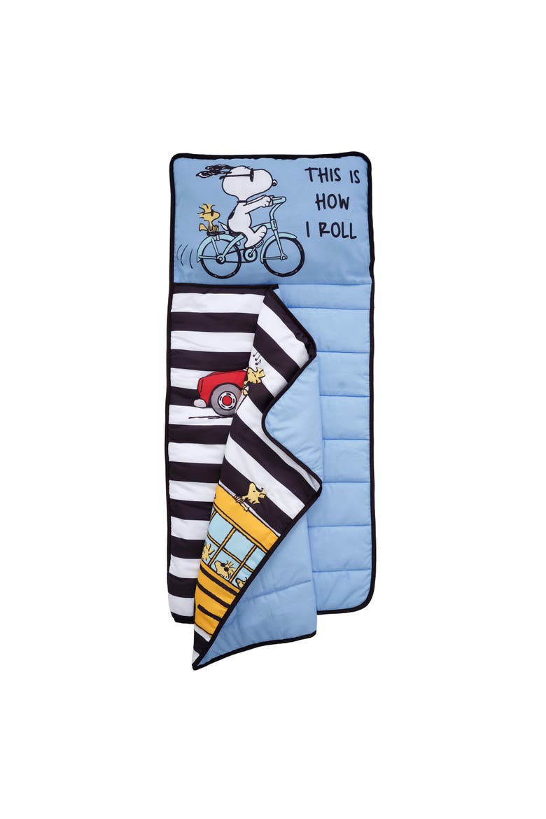 Snoopy & Woodstock Peanuts Transportation Toddler Nap Mat, Alternate, color, Blue