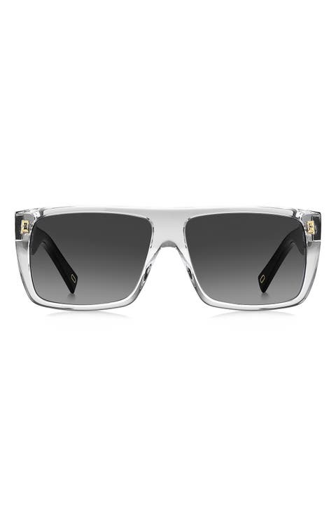 Gender Inclusive Marc Icon 57mm Gradient Flat Top Rectangular Sunglasses