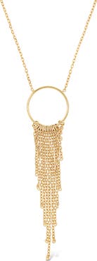Bony Levy 14K Gold Circle Fringe Drop Necklace (Online Trunk Show)