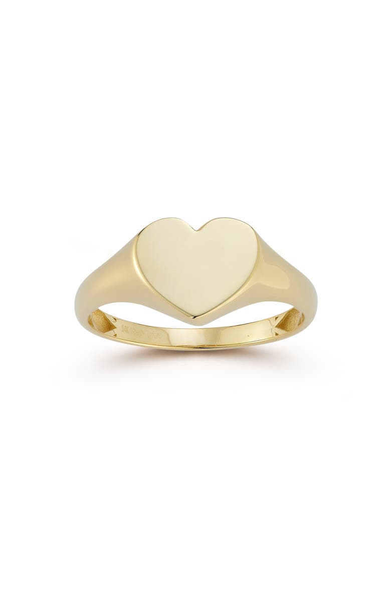 Ember Fine Jewelry Heart Signet Ring, Main, color, Gold