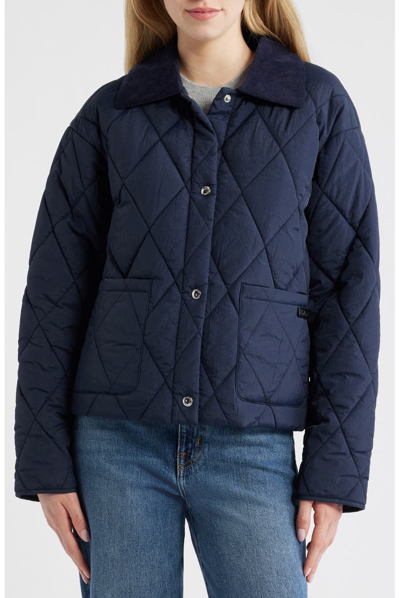 Quilted Crop Jacket, Alternate, color, NAVY