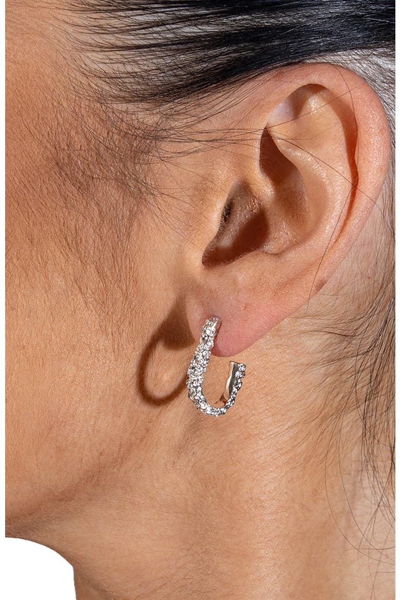 Hula Half Hoop Earring, Alternate, color, Sterling Silver