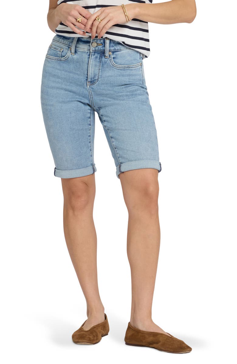 NYDJ Briella Cuff Denim Shorts, Main, color, Mist Springs
