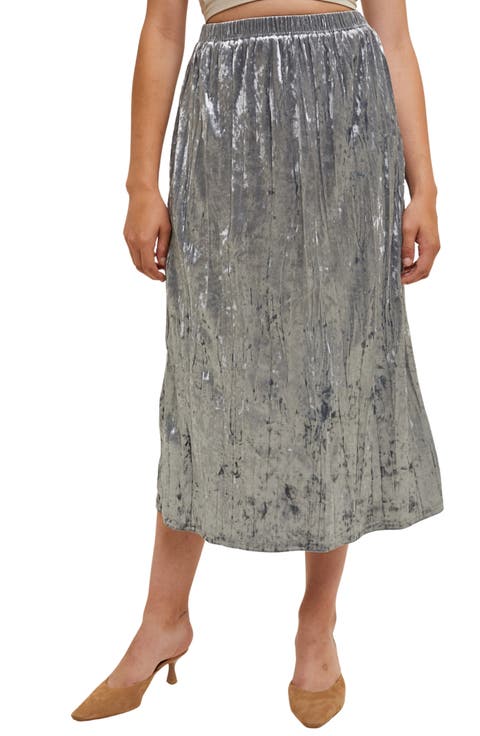 Crinkle Velvet Midi Skirt