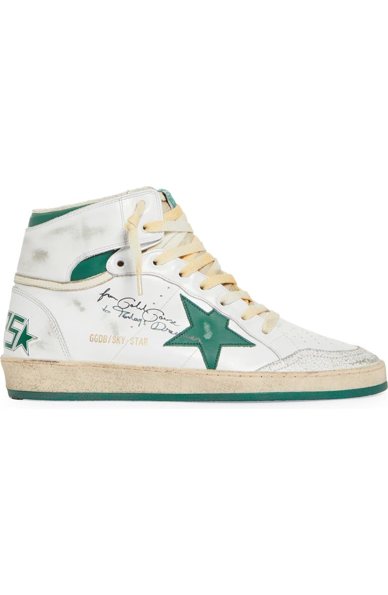 Golden Goose Sky-Star High Top Sneaker, Alternate, color, White/ Green