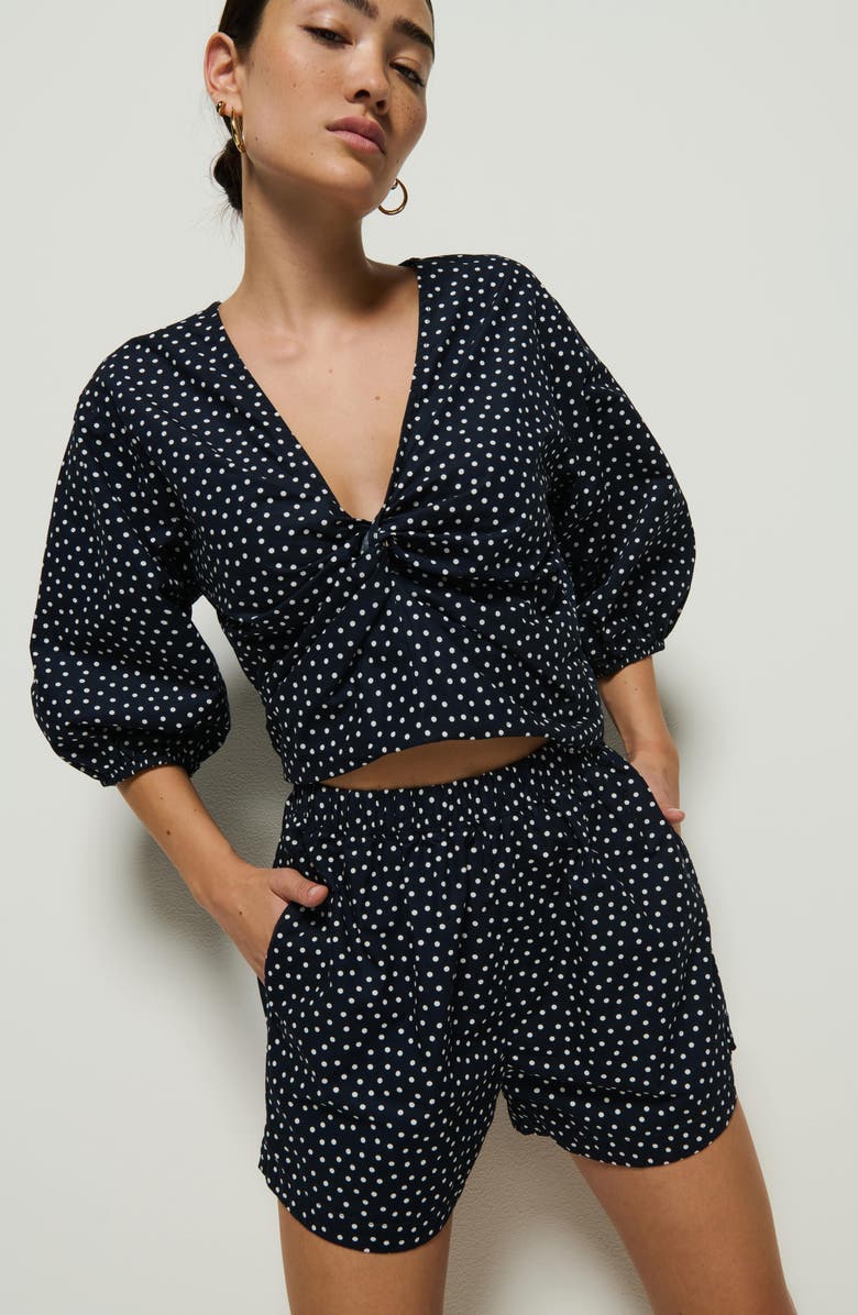 Nation LTD Celeste Puff Sleeve Top, Alternate, color, Cabana Polka Dot