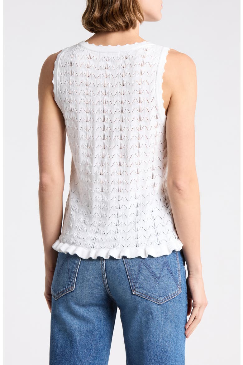 U-Neck Pointelle Sweater Tank, Alternate, color, NEW WHITE