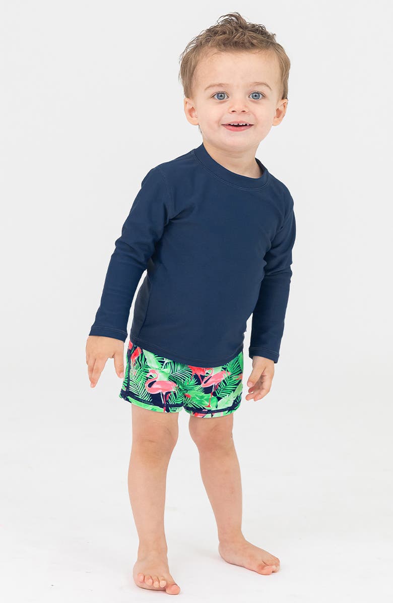 RuggedButts Long Sleeve Two-Piece Rashguard Swimsuit, Alternate, color, 