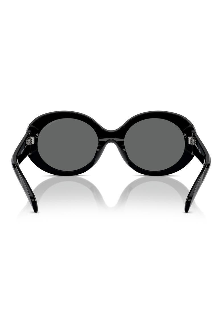 53mm Oval Sunglasses, Alternate, color, SHINY BLACK / DARK GREY