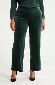 Anne Klein High Waist Wide Leg Pull On Pants