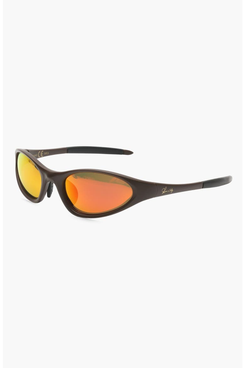 Lina Sport Polarized Sunglasses, Alternate, color, Orange