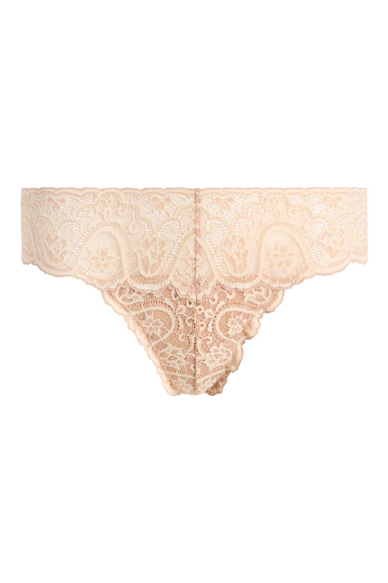 'Tulip' Lace Thong, Alternate, color, IVORY