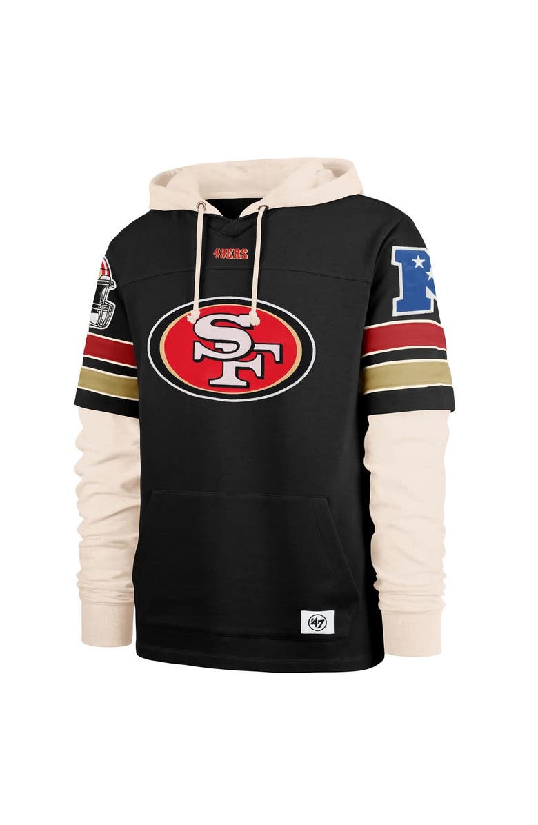 '47 Men's '47  Black San Francisco 49ers Split Zone Cornerback Duo Hoodie, Alternate, color, Black