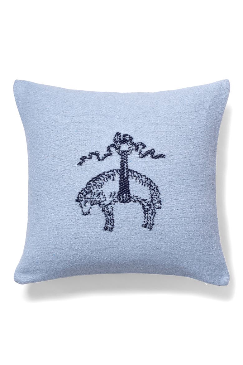 Signature Logo Cotton Throw Pillow, Main, color, LIGHT MARINE