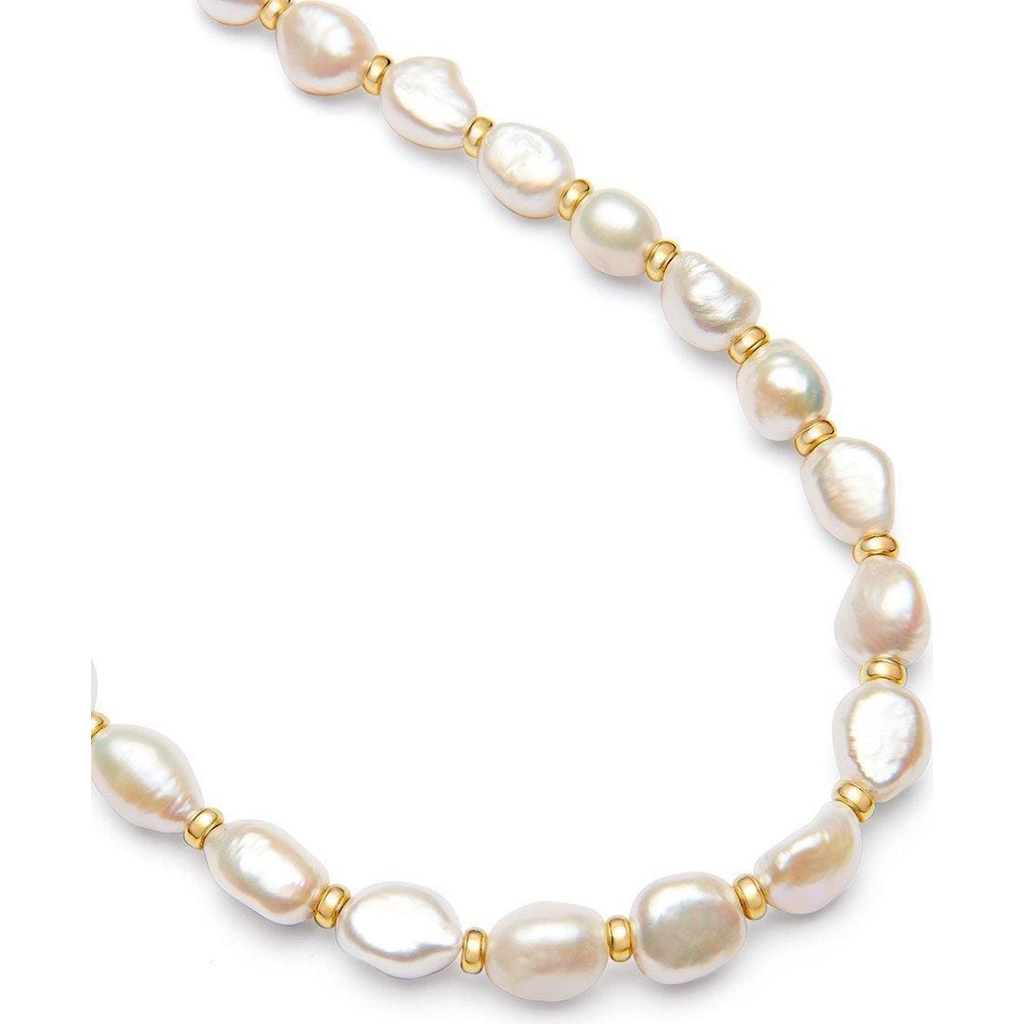 Nialaya Baroque Pearl Necklace In White