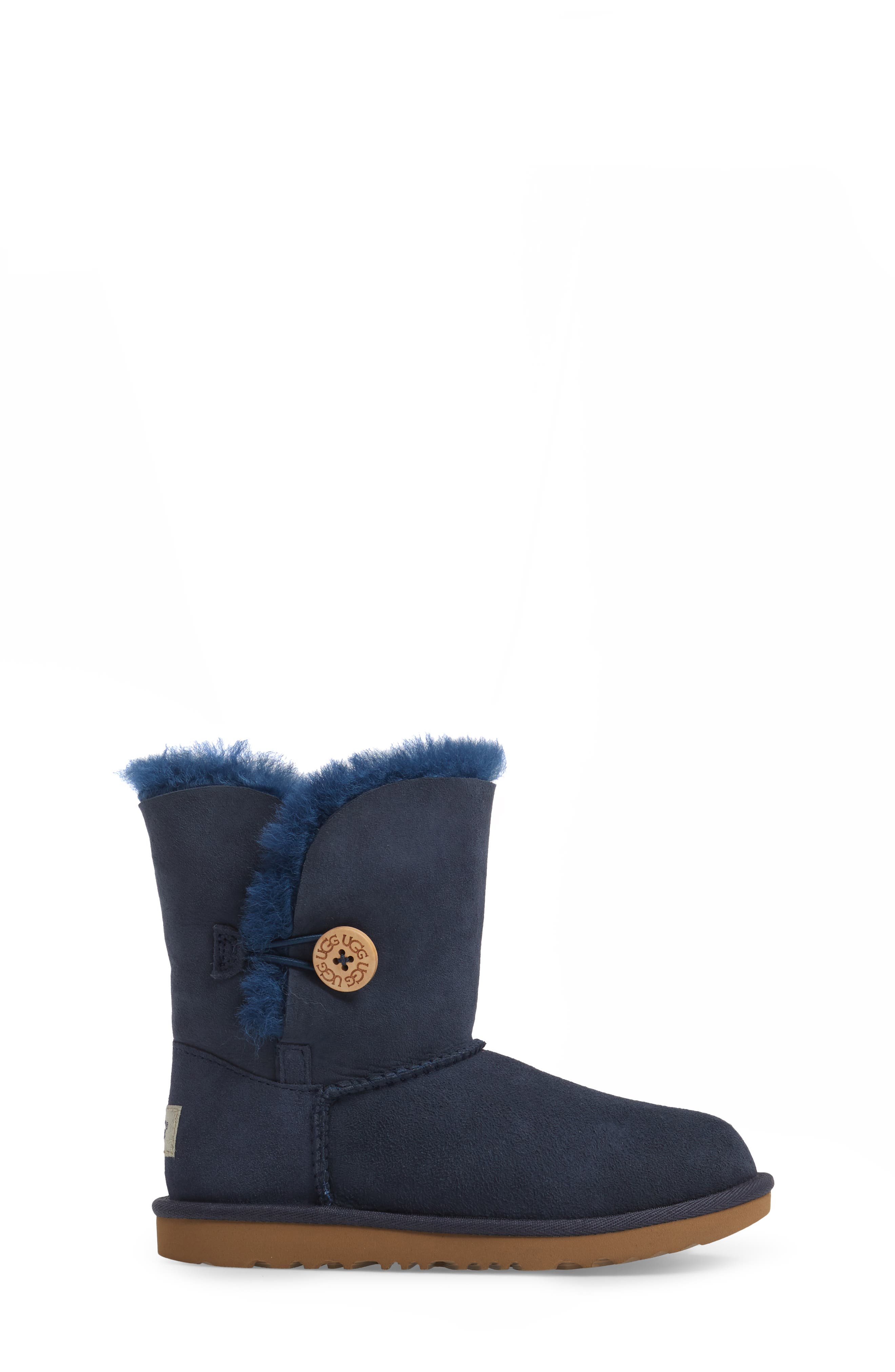 Bailey Button II Water Resistant Genuine Shearling Boot, Alternate, color, NAVY SUEDE
