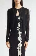 Lela Rose Crop Pointelle Cardigan