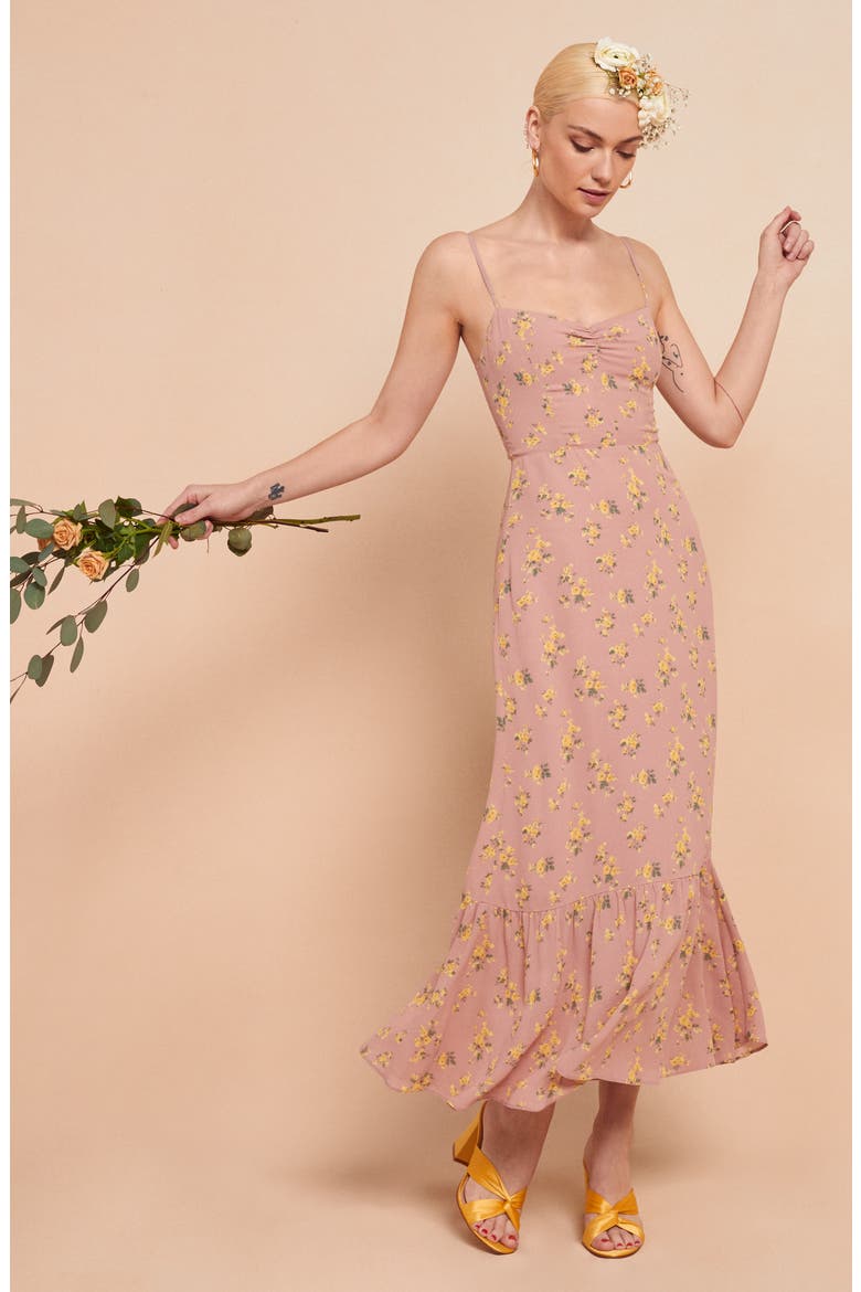 Emersyn Floral Ruffle Hem Maxi Dress, Alternate, color, FRANCES