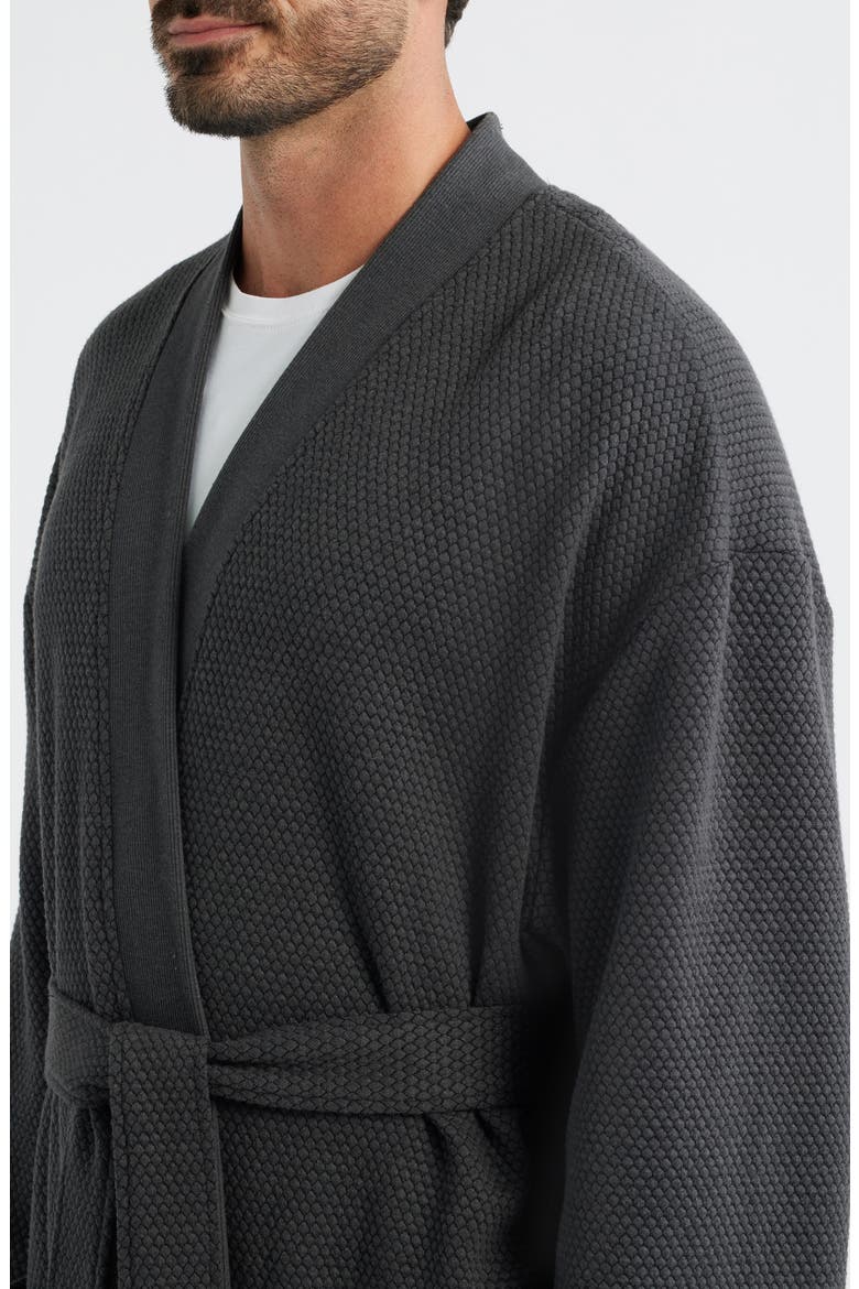 Tomorroland Waffle Knit Robe, Alternate, color, CHARCOAL