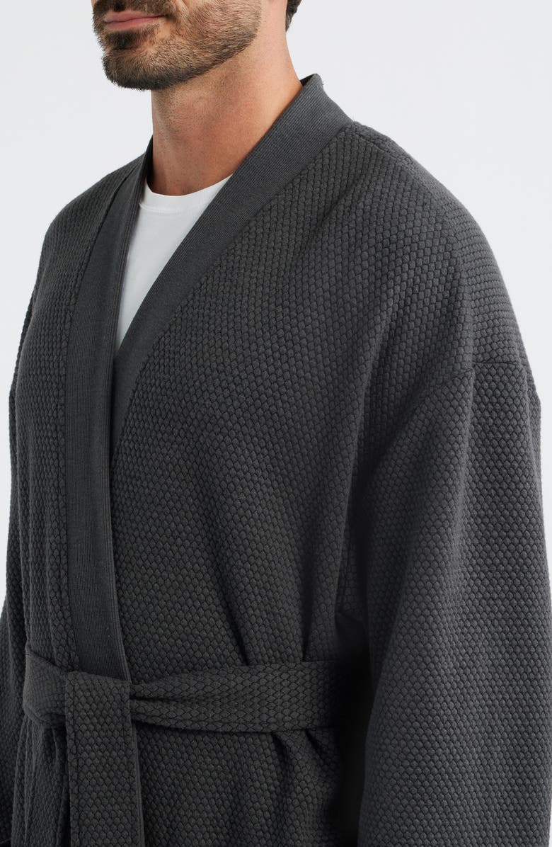 Majestic International Tomorroland Waffle Knit Robe, Alternate, color, Charcoal