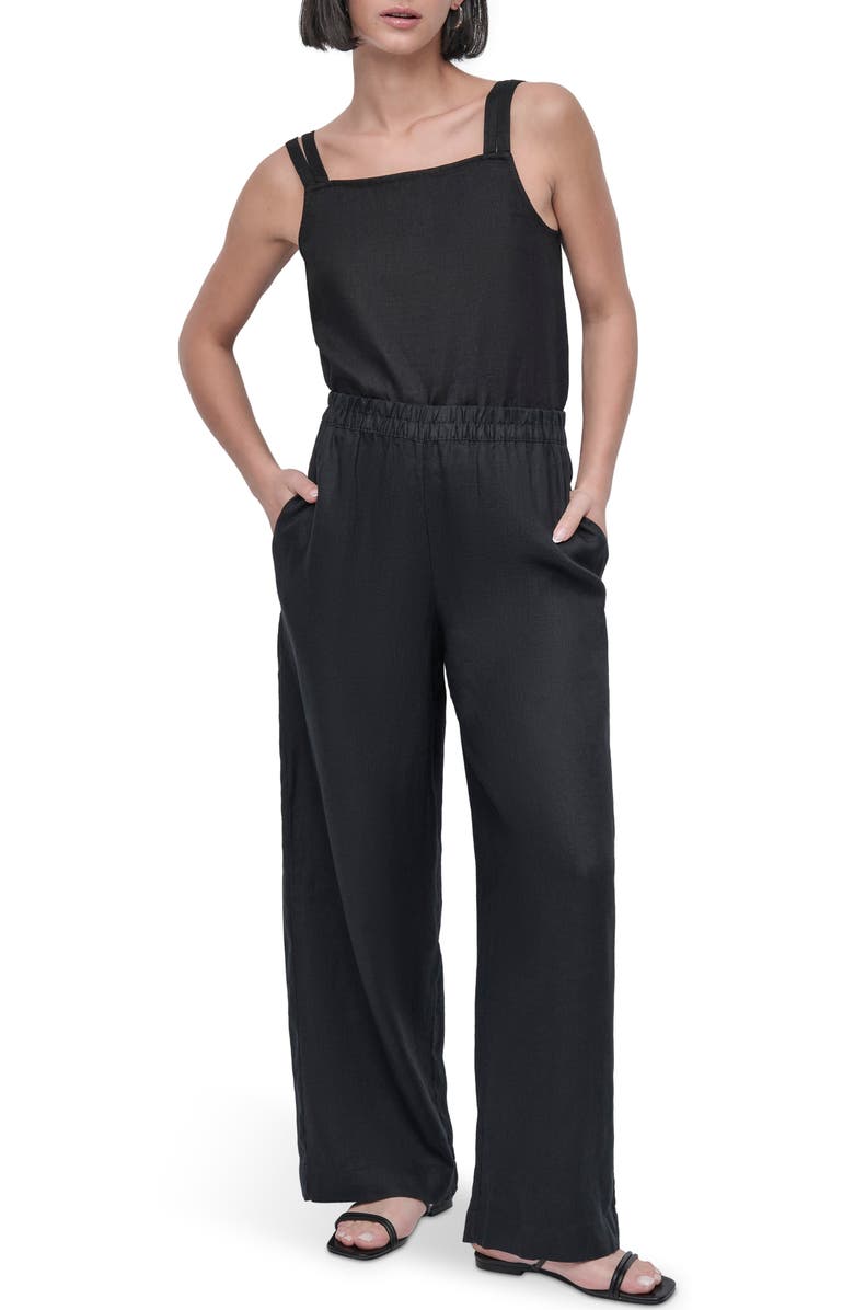 DKNY Wide Leg Linen Pants, Alternate, color, 
