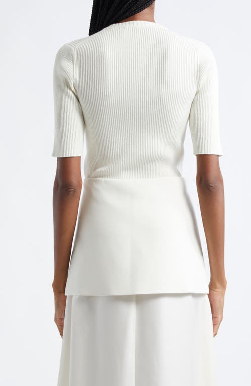 Shop Rohe Róhe Rib Knit Short Sleeve Top In Off White