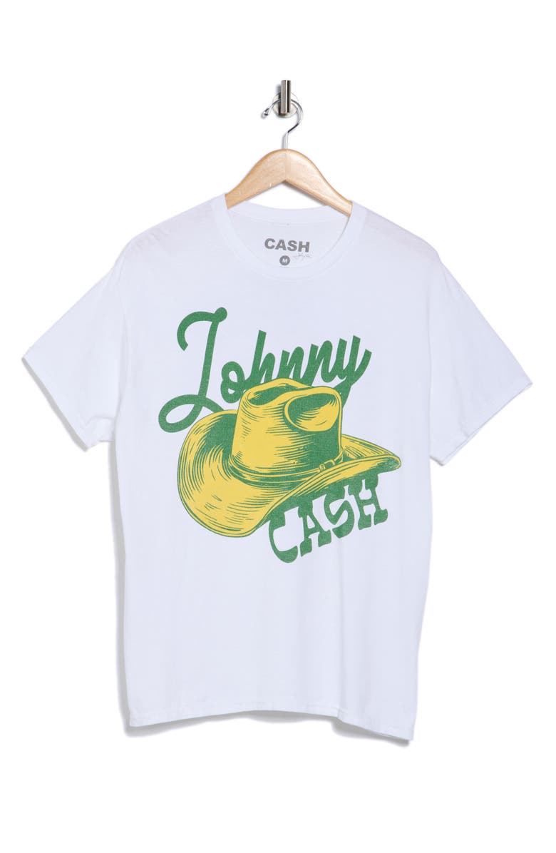 Merch Traffic Johnny Cash Graphic T-Shirt, Alternate, color, White Overdye