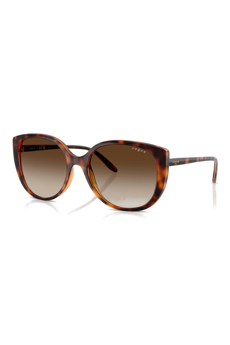 55mm Polarized Gradient Butterfly Sunglasses, Alternate, color, HAVANA