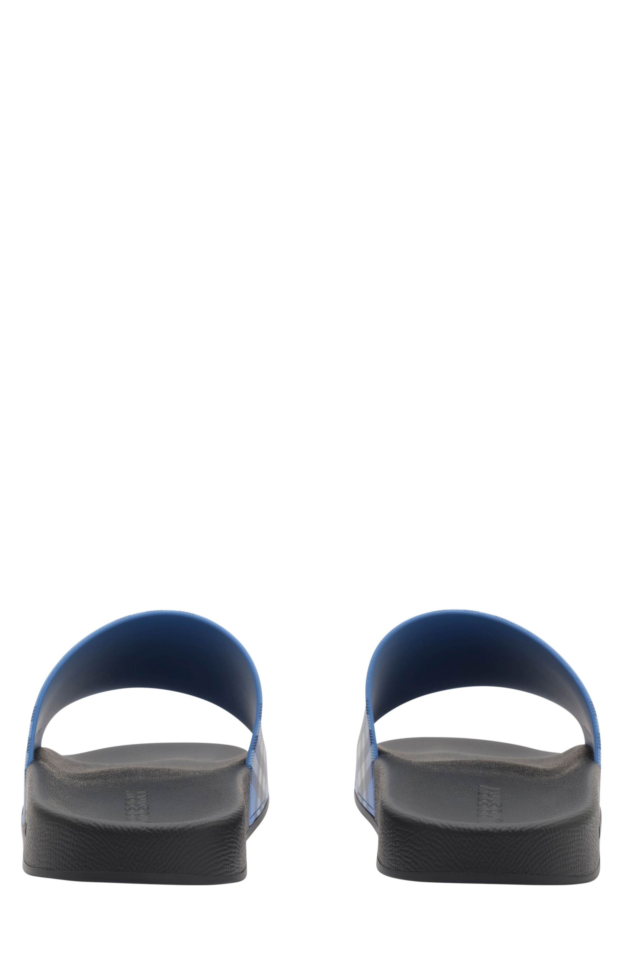 Burberry Furley Check Slide Sandal, Alternate, color, Cornflower Blu Ip Ck