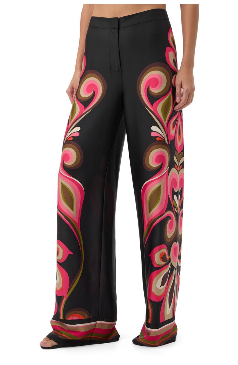 Trina Turk Verity Border Printed Wide Leg Pant, Main, color, Multi