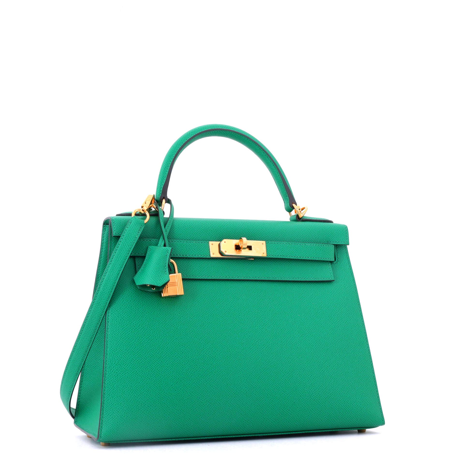 Pre-Owned Hermes Kelly Handbag Green Epsom with Gold Hardware 28, Alternate, color, Vert Jade