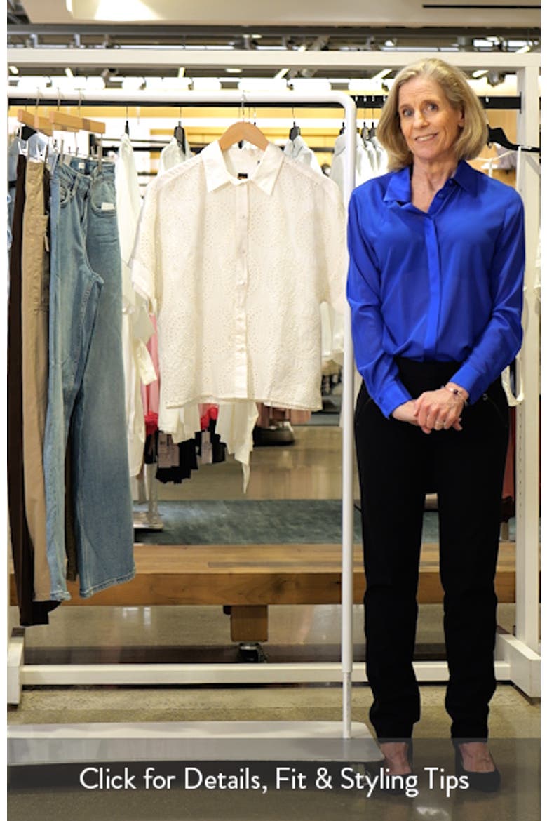 Bisenas Embroidered Eyelet Button-Up Shirt video