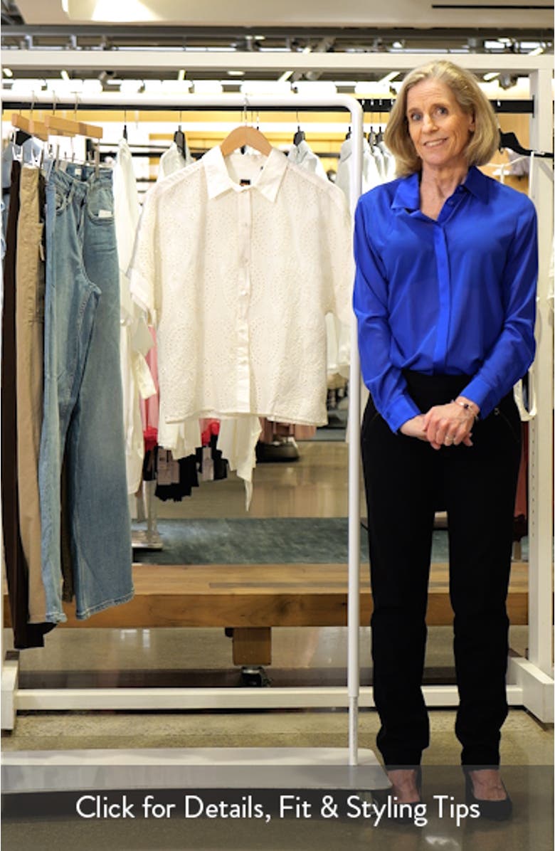 Bisenas Embroidered Eyelet Button-Up Shirt, sales video thumbnail