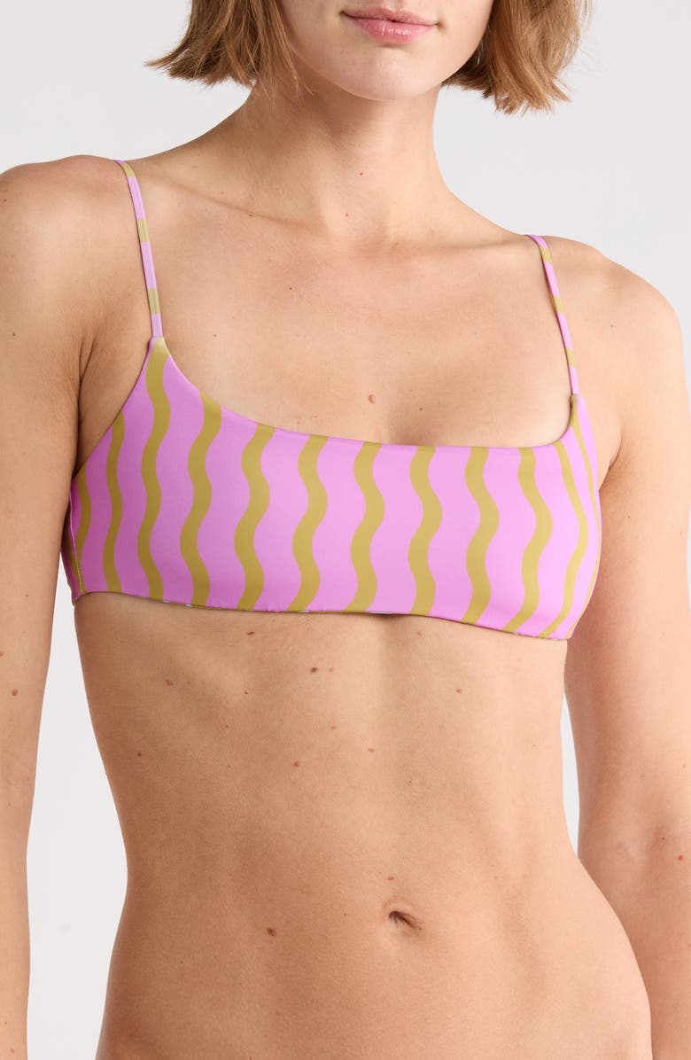 Billabong Sun Fired Reversible Jaclyn Bralette Bikini Top, Main, color, Moss