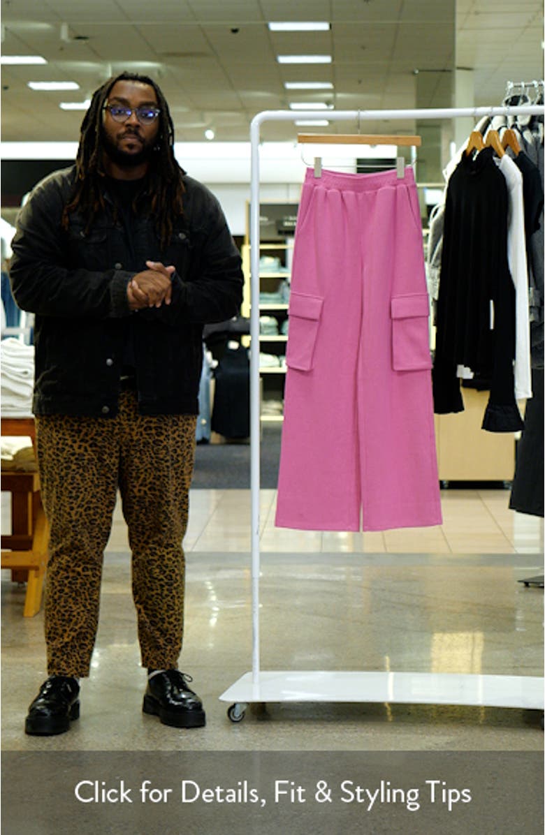 Stretch Cotton Knit Wide Leg Pants, sales video thumbnail