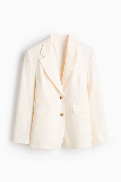 Single-breasted Linen-blend Blazer
