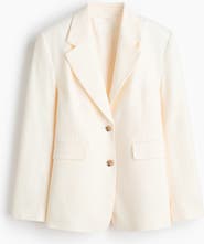 H&M Single-breasted Linen-blend Blazer