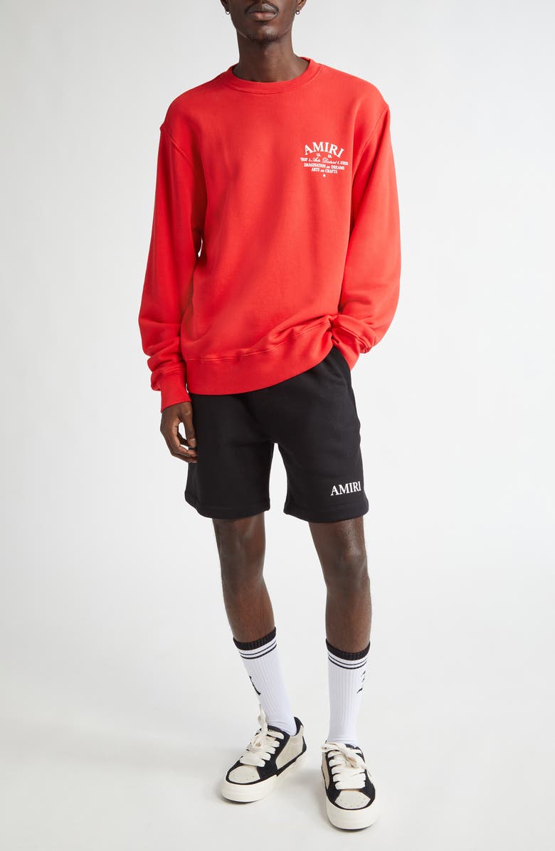 AMIRI Arts District Cotton Crewneck Graphic Sweatshirt, Alternate, color, Red