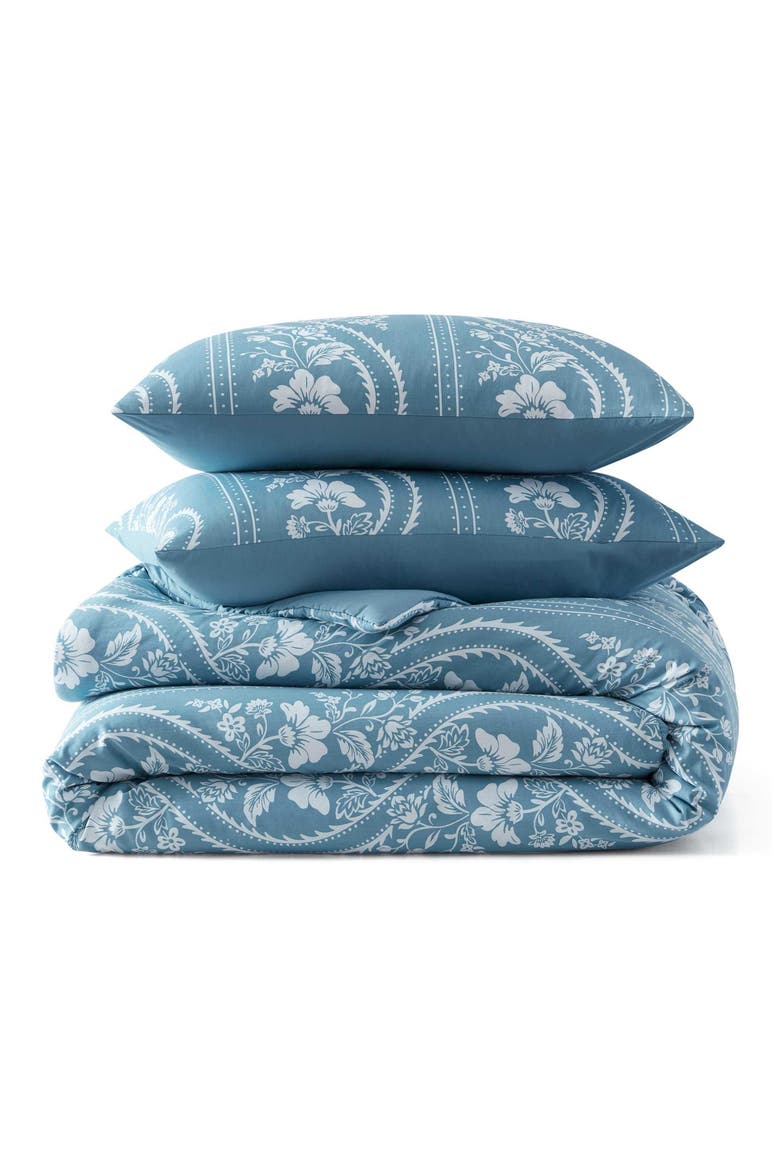 Sophia Stripe Cotton Sateen Duvet Set, Main, color, MOUNTAIN RANGE