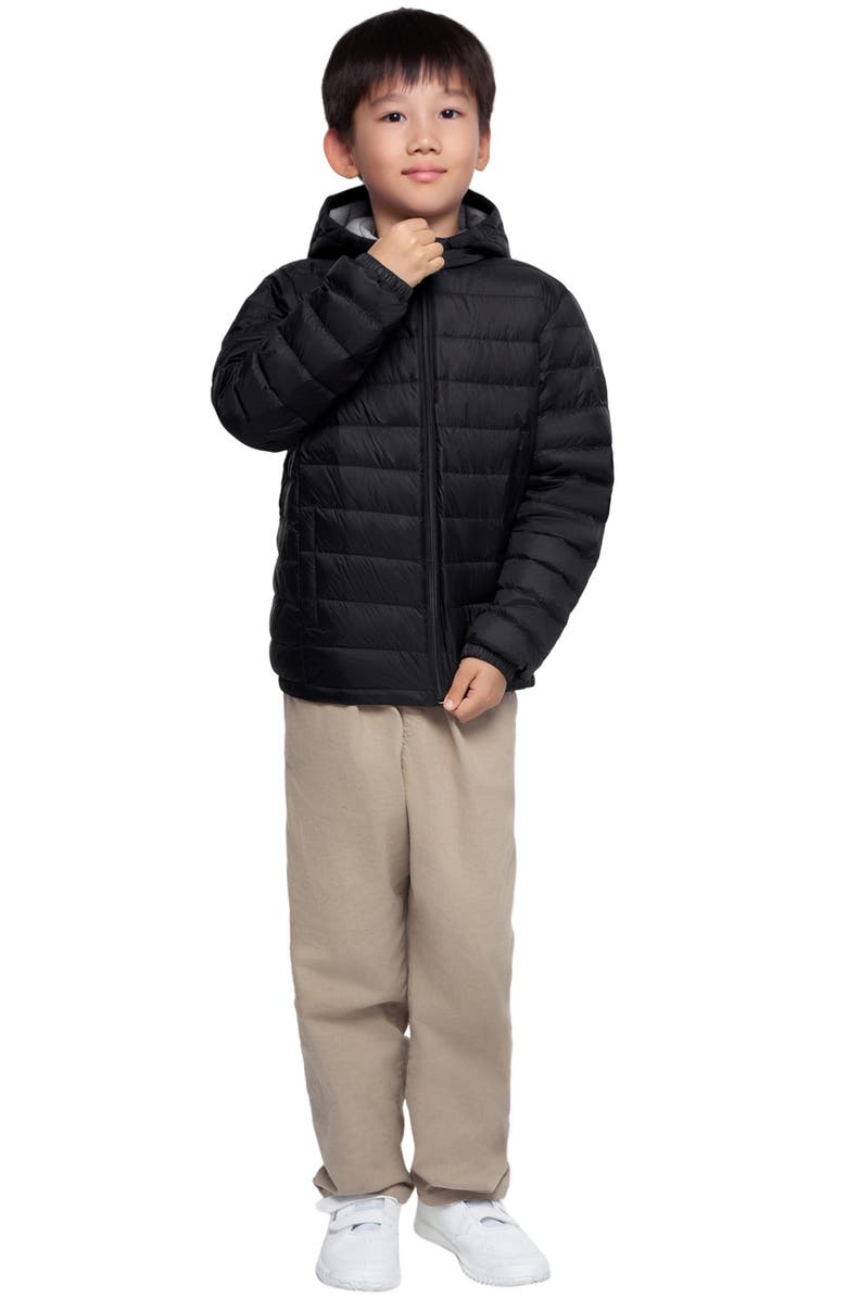 Rokka&Rolla Kids' Ultra Light Quilt Packable Down Jacket, Alternate, color, Very Black