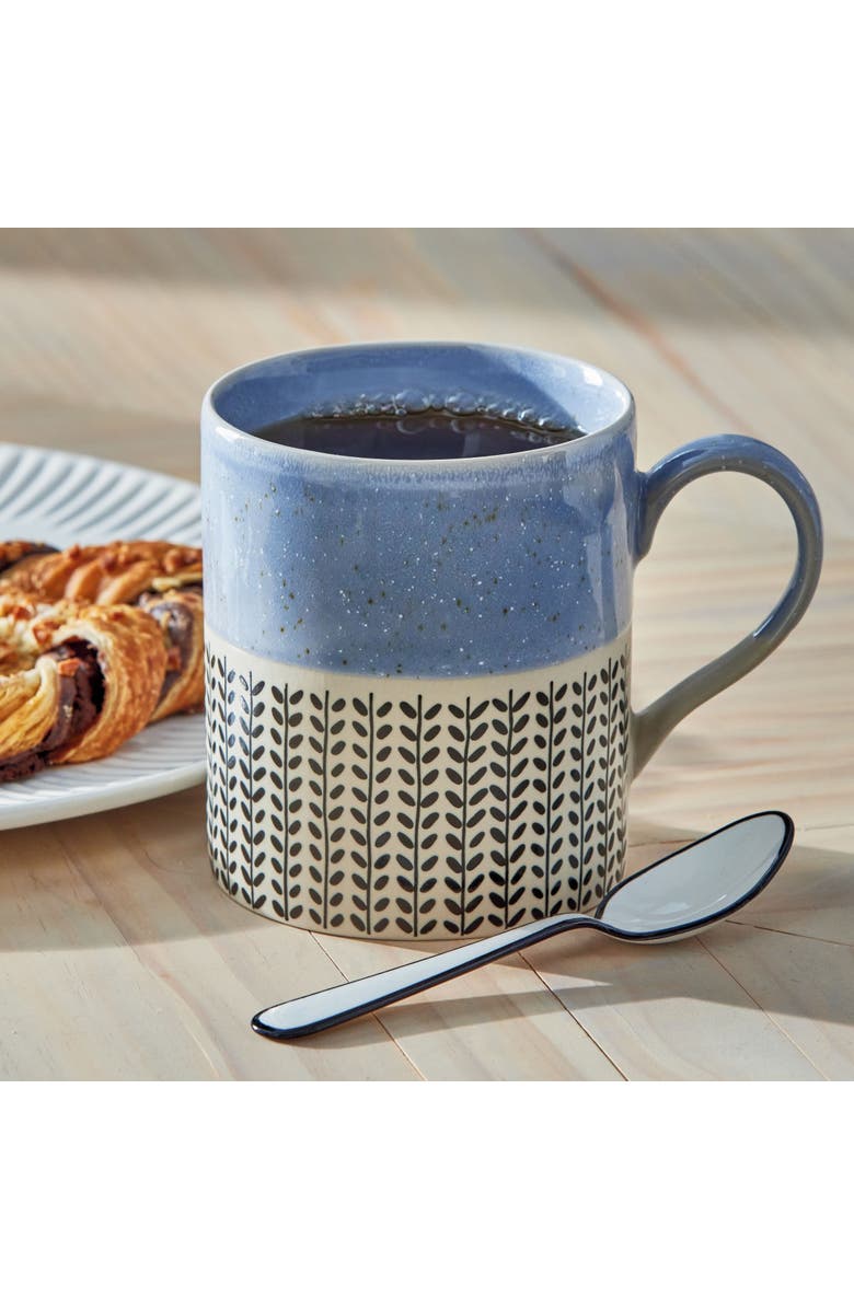 tag Wren Mug Blue Multi Stoneware Everyday, Alternate, color, Blue