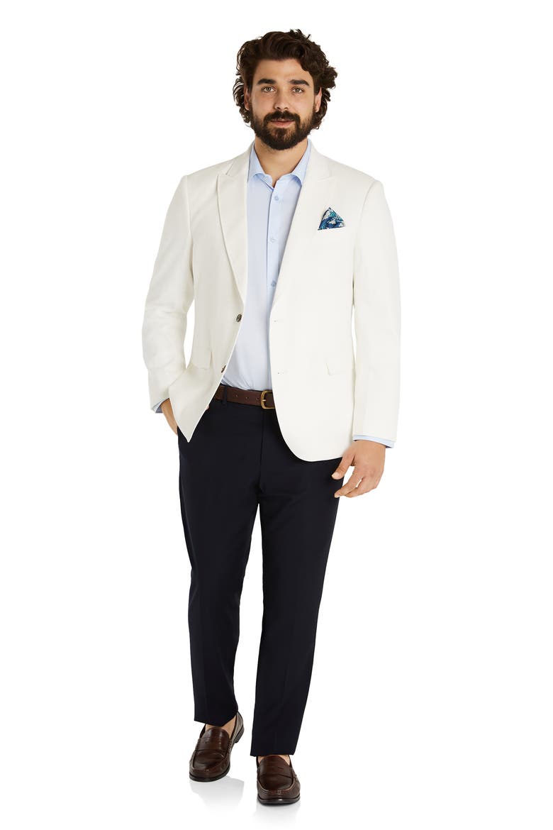 Riviera Solid Stretch Cotton & Linen Blazer , Alternate, color, IVORY