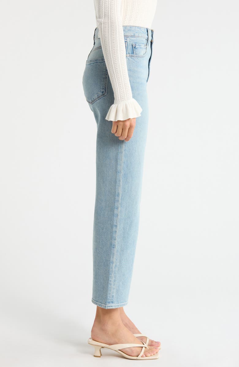 PAIGE Stevie High Waist Ankle Straight Leg Jeans, Alternate, color, Glide