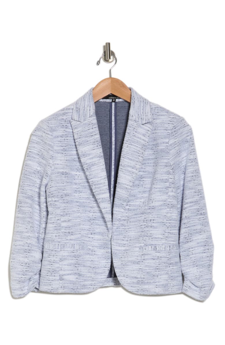 Amanda & Chelsea Scrunched 3/4 Sleeve Tweed Knit Blazer, Alternate, color, 