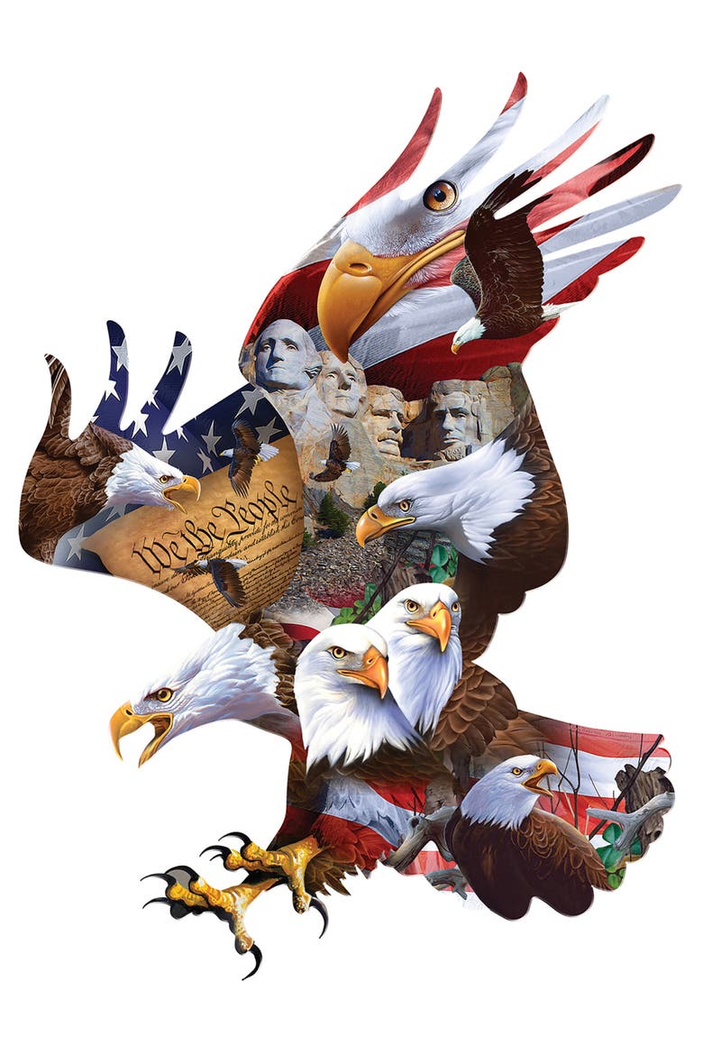 Majestic Flight 1000 Piece Shaped Puzzle, Alternate, color, Multicolor