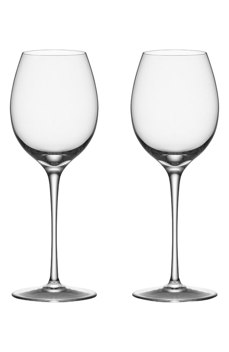 Orrefors Set of 2 Premier Riesling Zinfandel Wine Glasses, Main, color, Clear